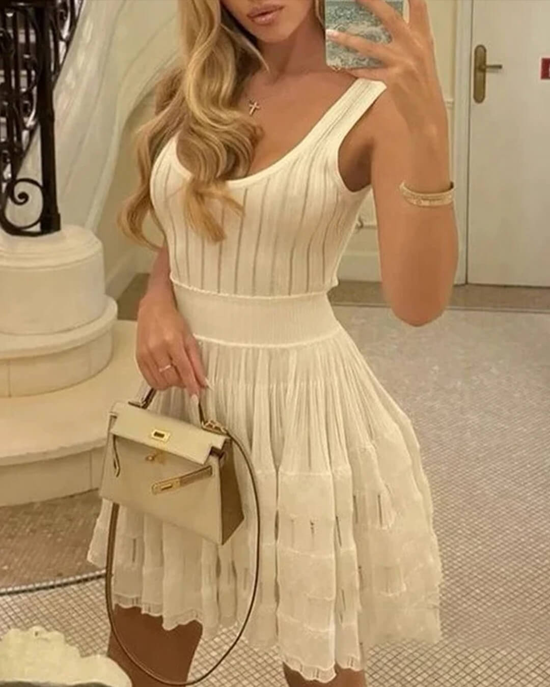 Alicia Knitted Sling Mini Dress