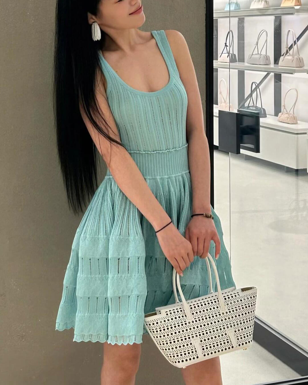 Alicia Knitted Sling Mini Dress