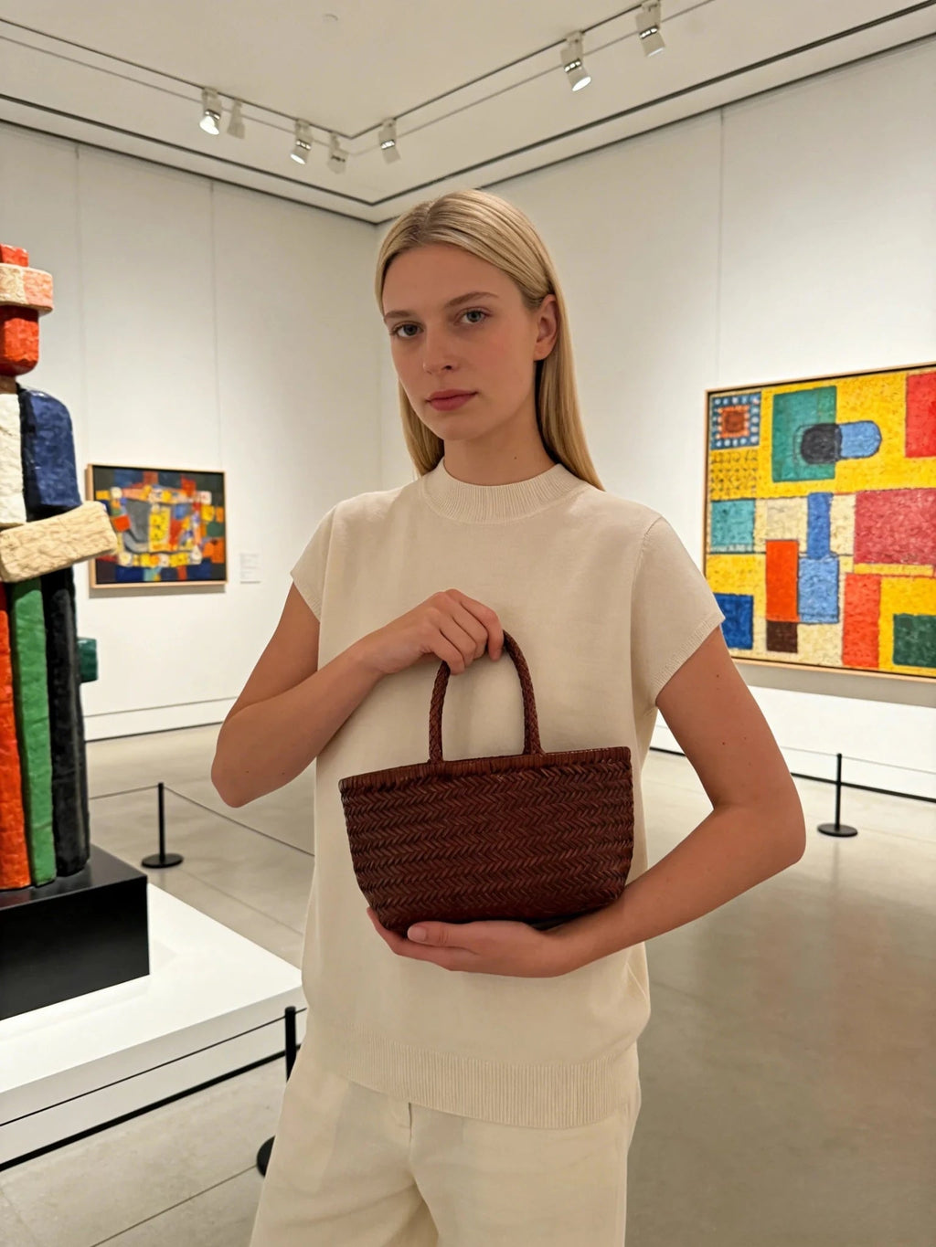 Anais Handwoven Leather Tote Bag