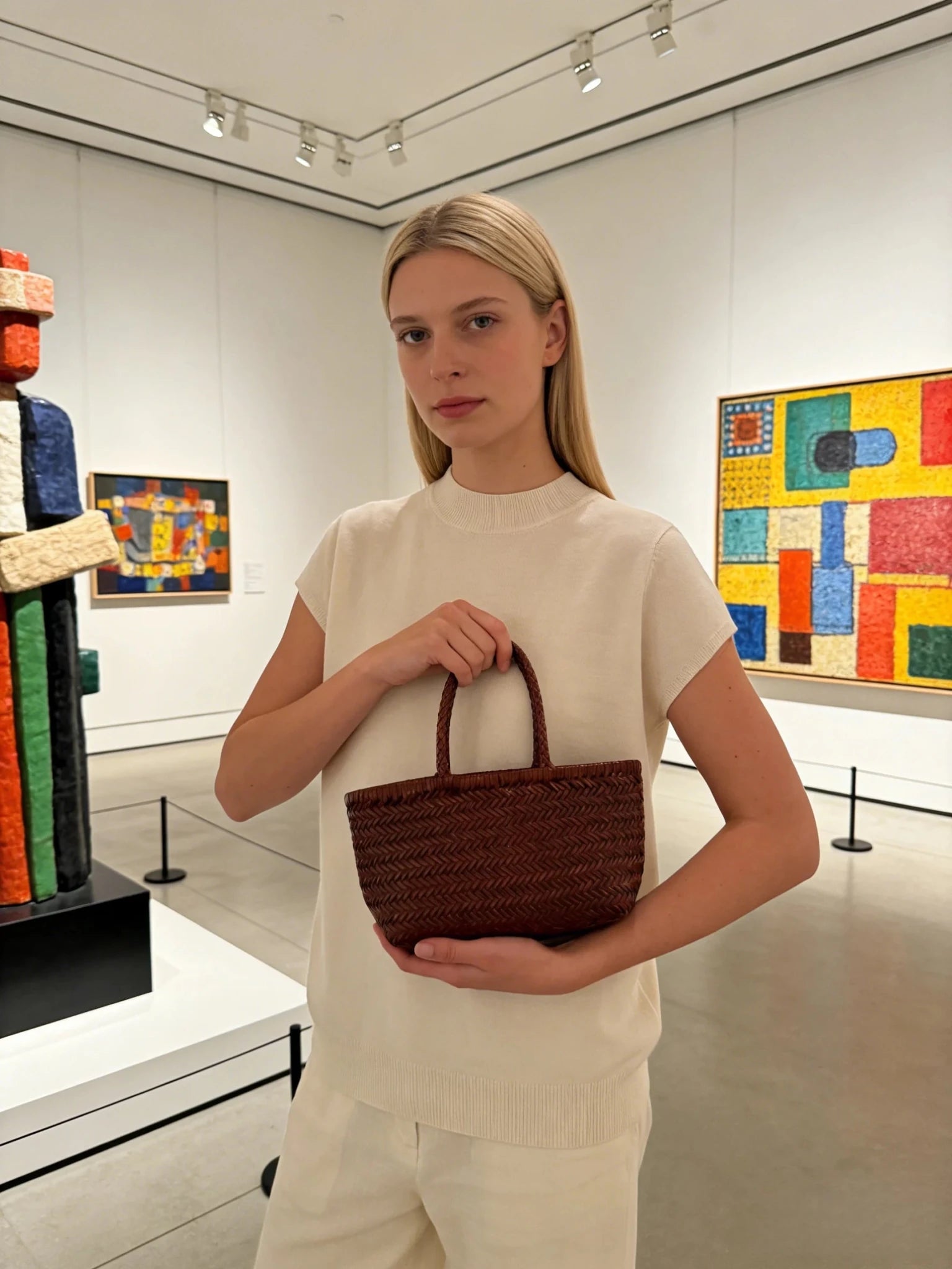 Anais Handwoven Leather Tote Bag