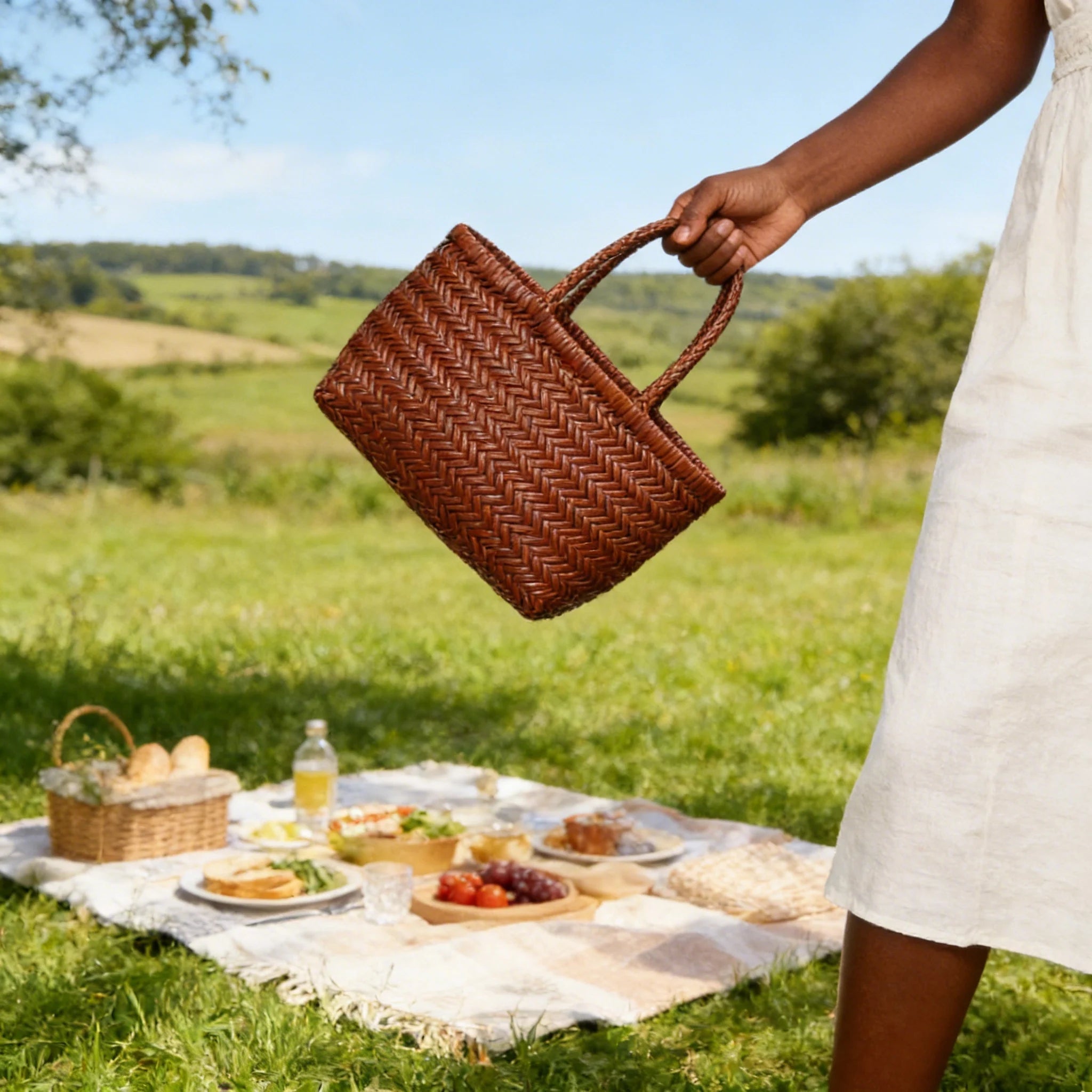 Anais Handwoven Leather Tote Bag