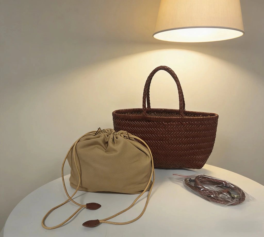 Anais Handwoven Leather Tote Bag