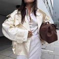 Anais Retro Double-Button Windbreaker Jacket