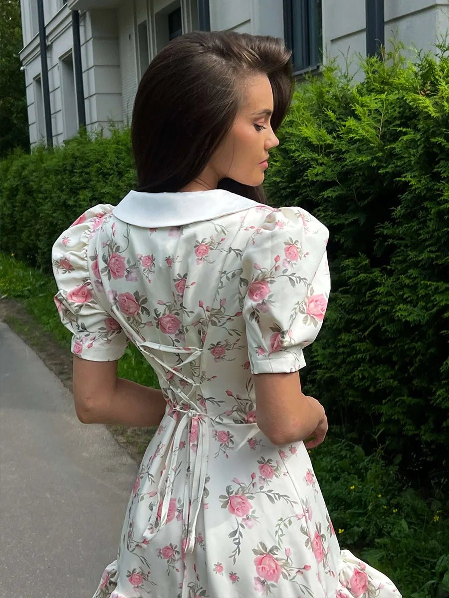 Andromeda Floral Puff Sleeve Mini Dress