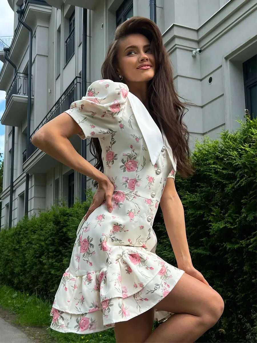 Andromeda Floral Puff Sleeve Mini Dress