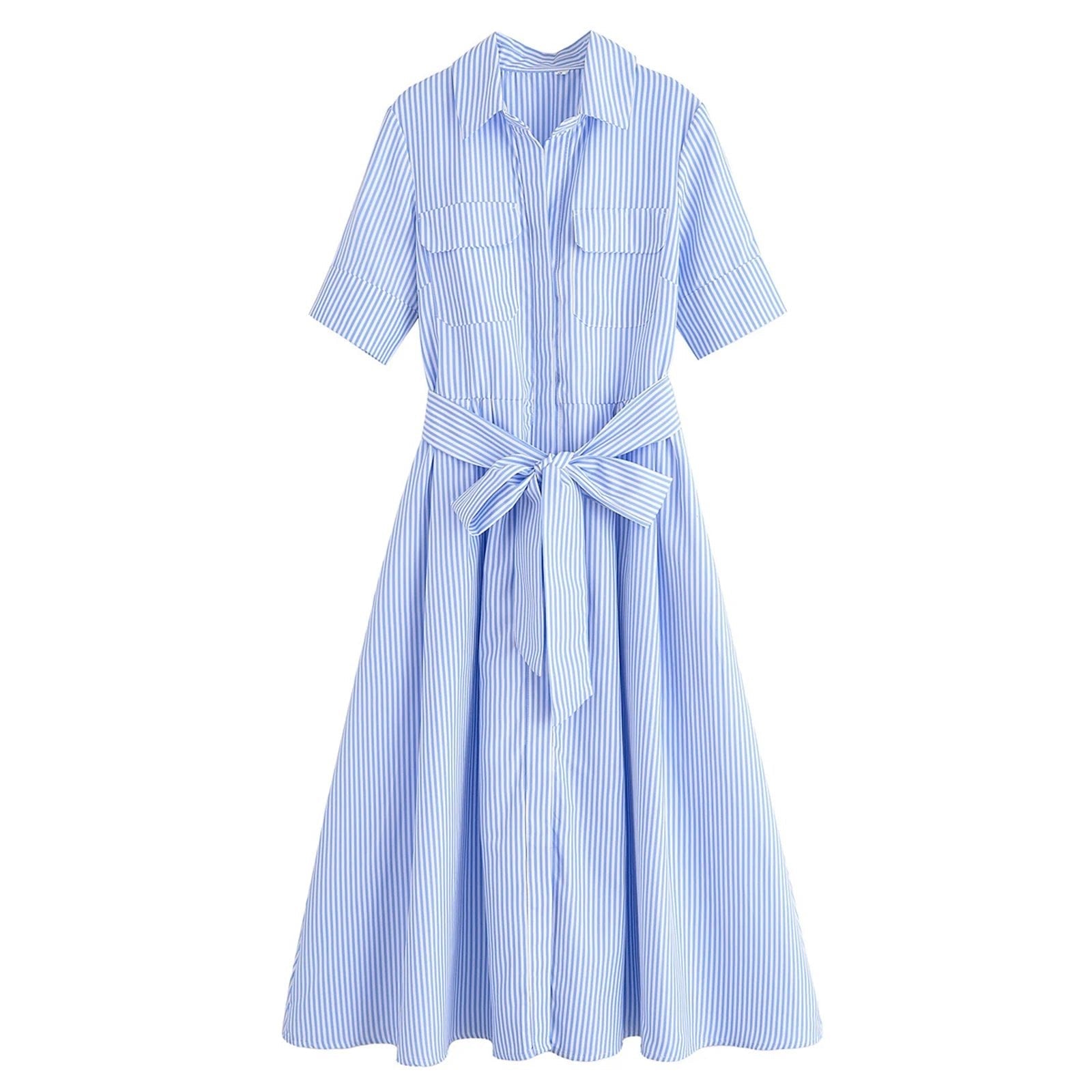 Ariane Belted Shirt Midi Dress