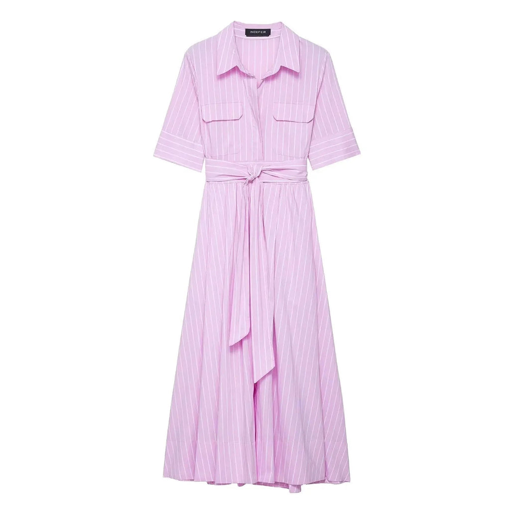 Beatrice Belted Shirt Midi Dress