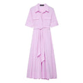 Beatrice Belted Shirt Midi Dress