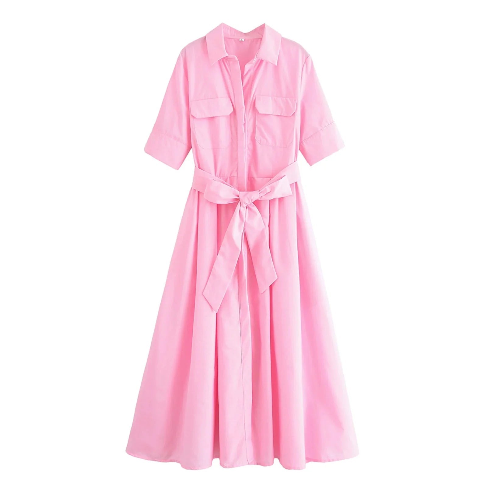 Beatrice Belted Shirt Midi Dress