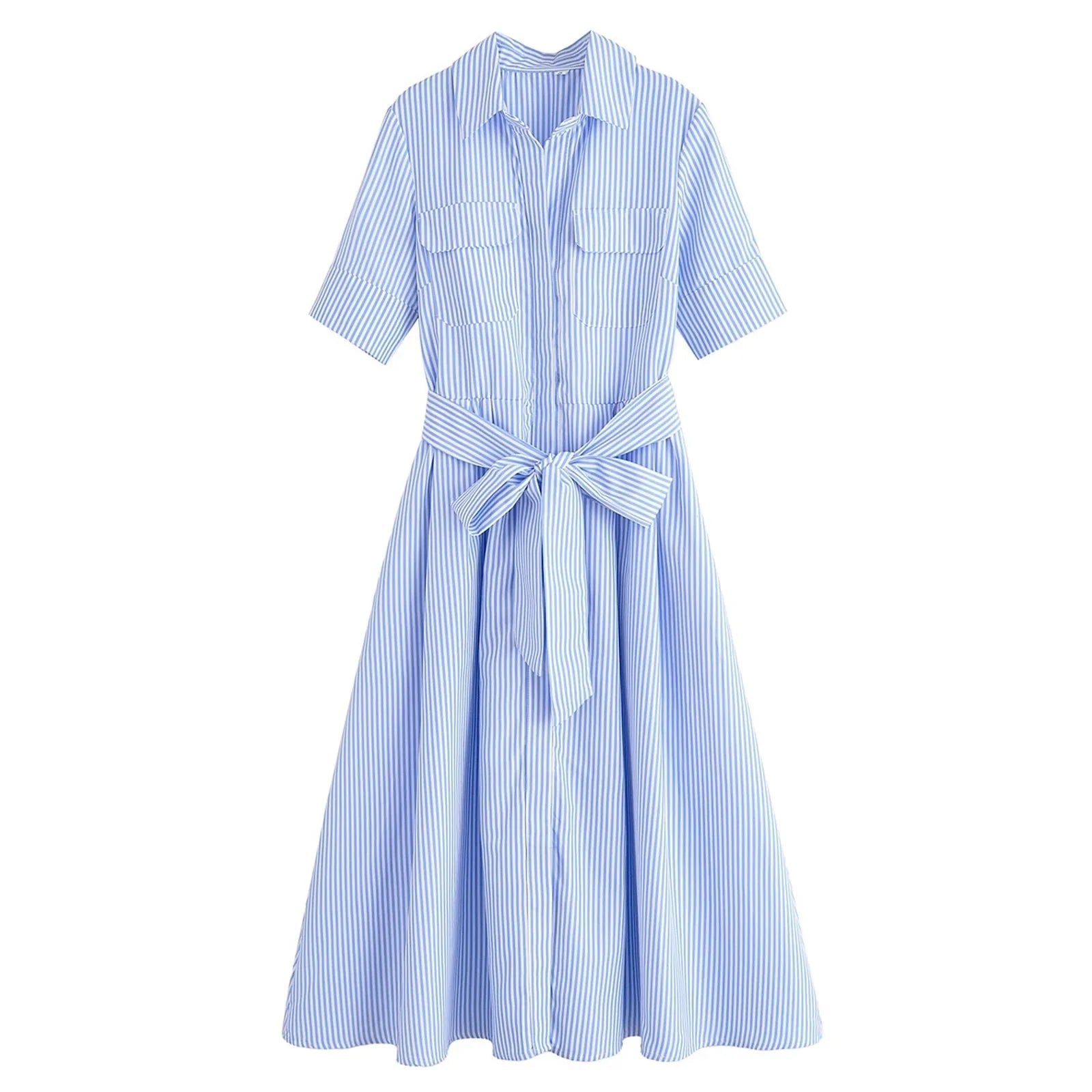 Beatrice Belted Shirt Midi Dress