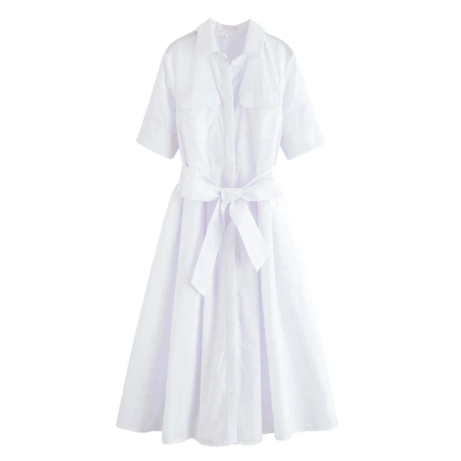 Beatrice Belted Shirt Midi Dress