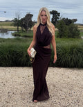 Beatrice Halter Lace Patchwork Maxi Dress
