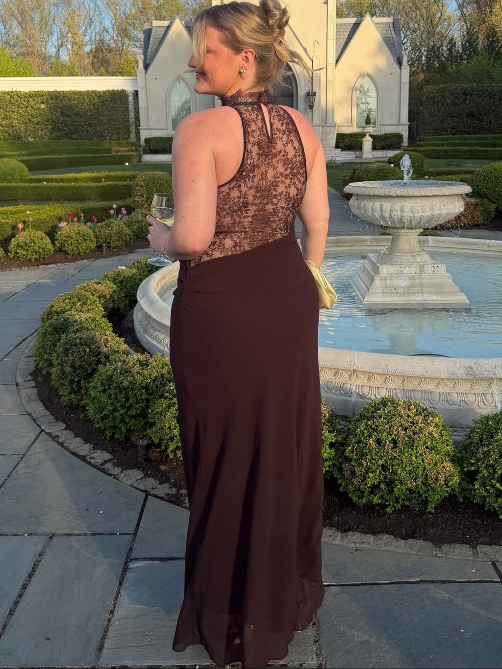 Beatrice Halter Lace Patchwork Maxi Dress