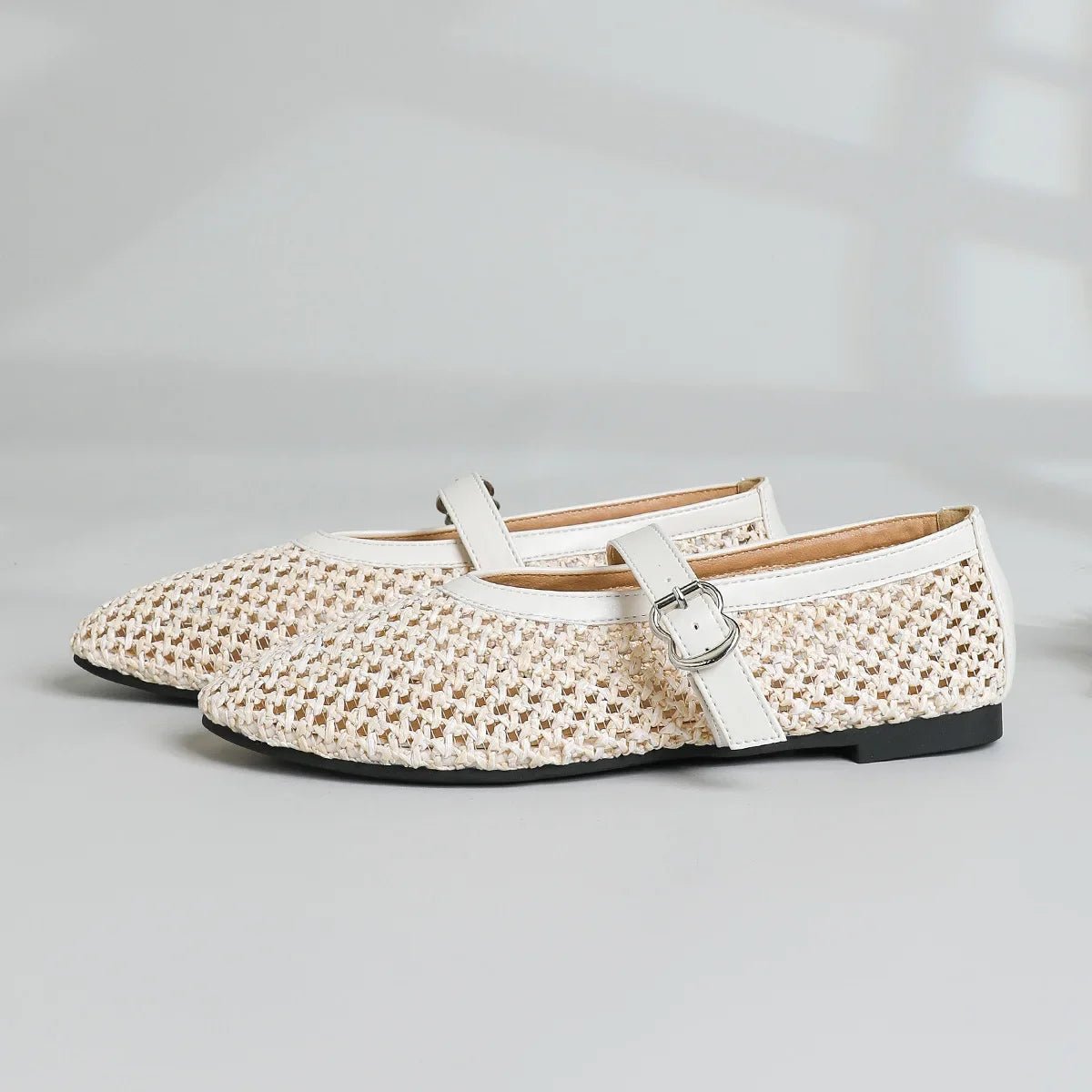 Beatrice Hollow Weave Mary Jane Flats