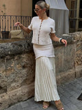 Beatrice Knitted Tank & Pleated Skirt Set