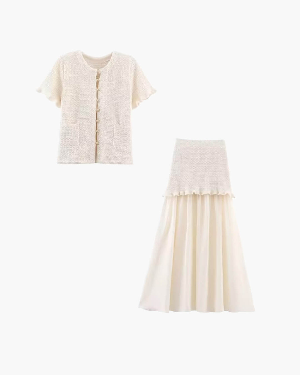 Beatrice Knitted Tank & Pleated Skirt Set