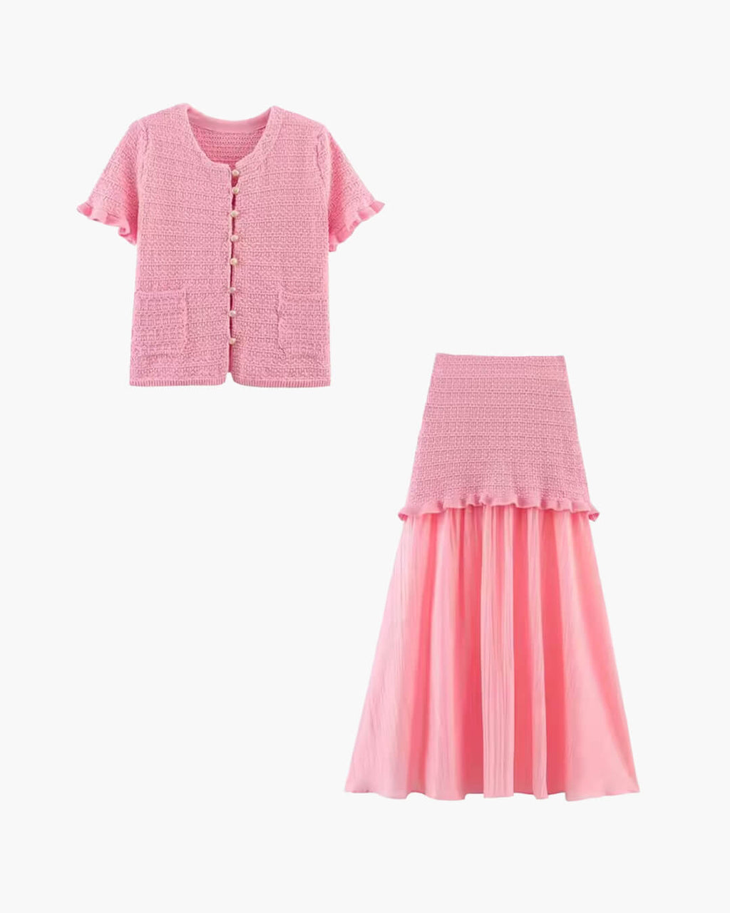 Beatrice Knitted Tank & Pleated Skirt Set
