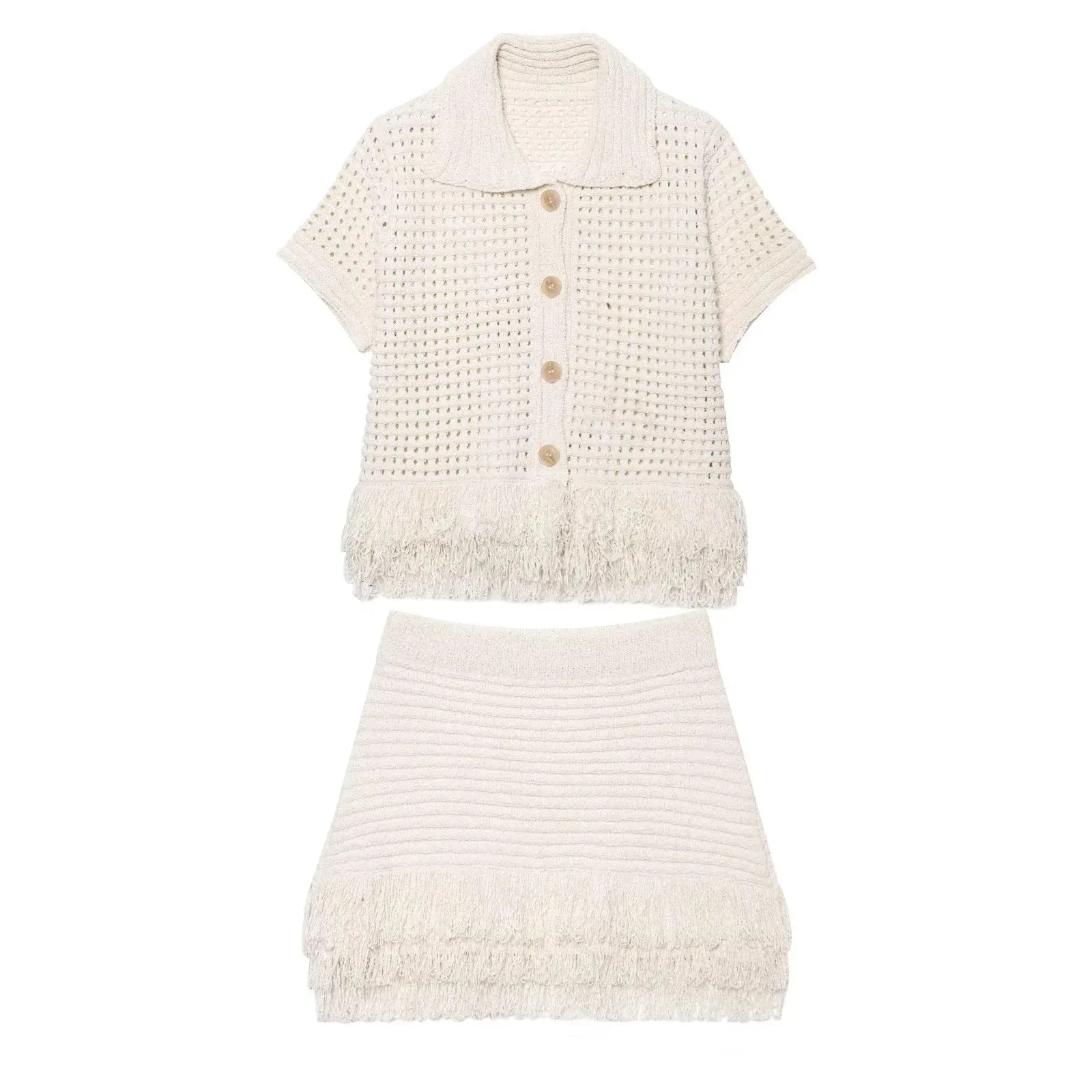 Beatrice Knitted Tassel Skirt Set