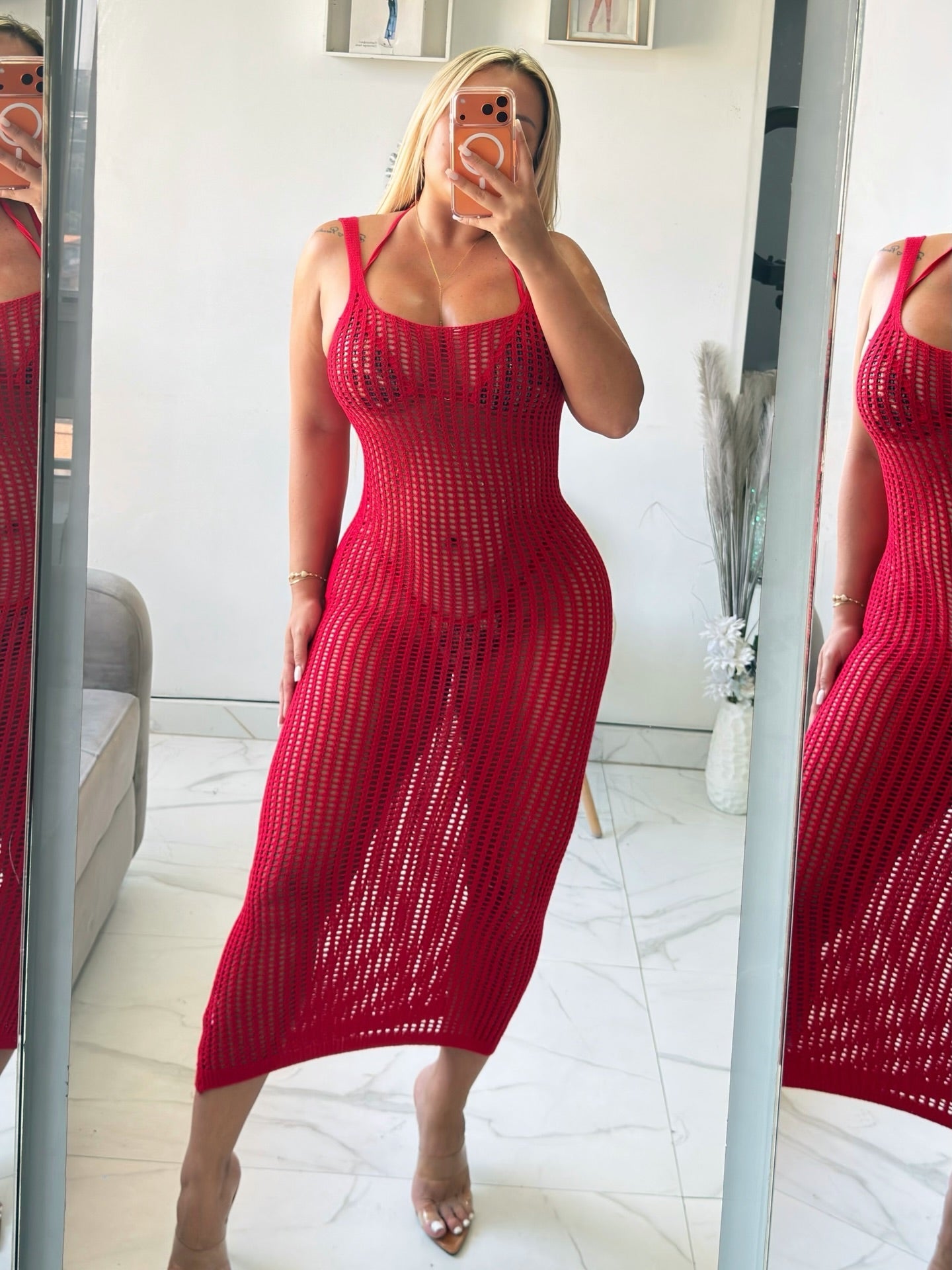 Beatrice Open Back Knitted Boho Cover Up Dress