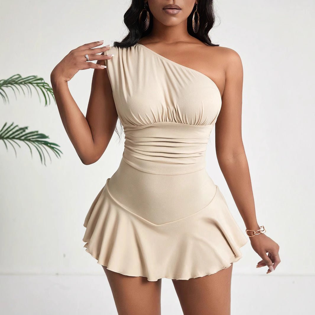 Bella Asymmetrical Ruffle Mini Dress