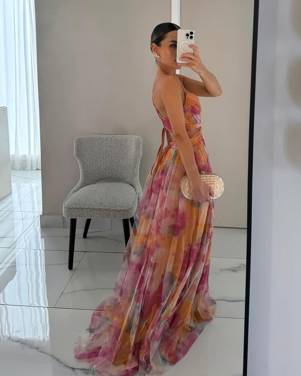 Bianca Floral V-Neck Maxi Dress