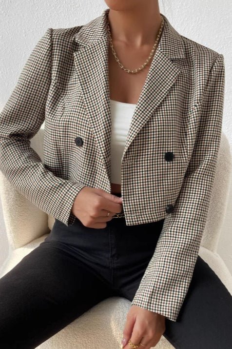 Bianca Houndstooth Cropped Blazer