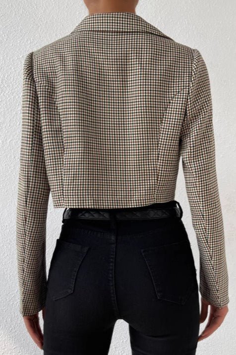 Bianca Houndstooth Cropped Blazer