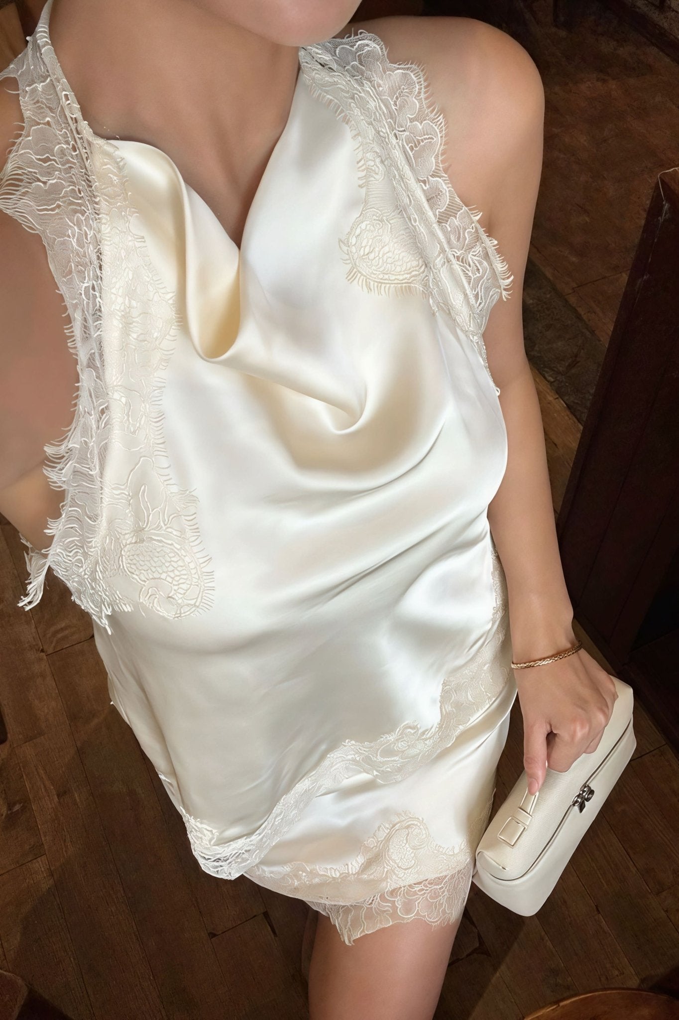 Bianca Lace Halter Mini Dress