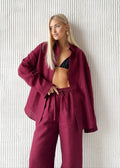 Bianca Relaxed Cotton Shirt & Wide-Leg Pants Set