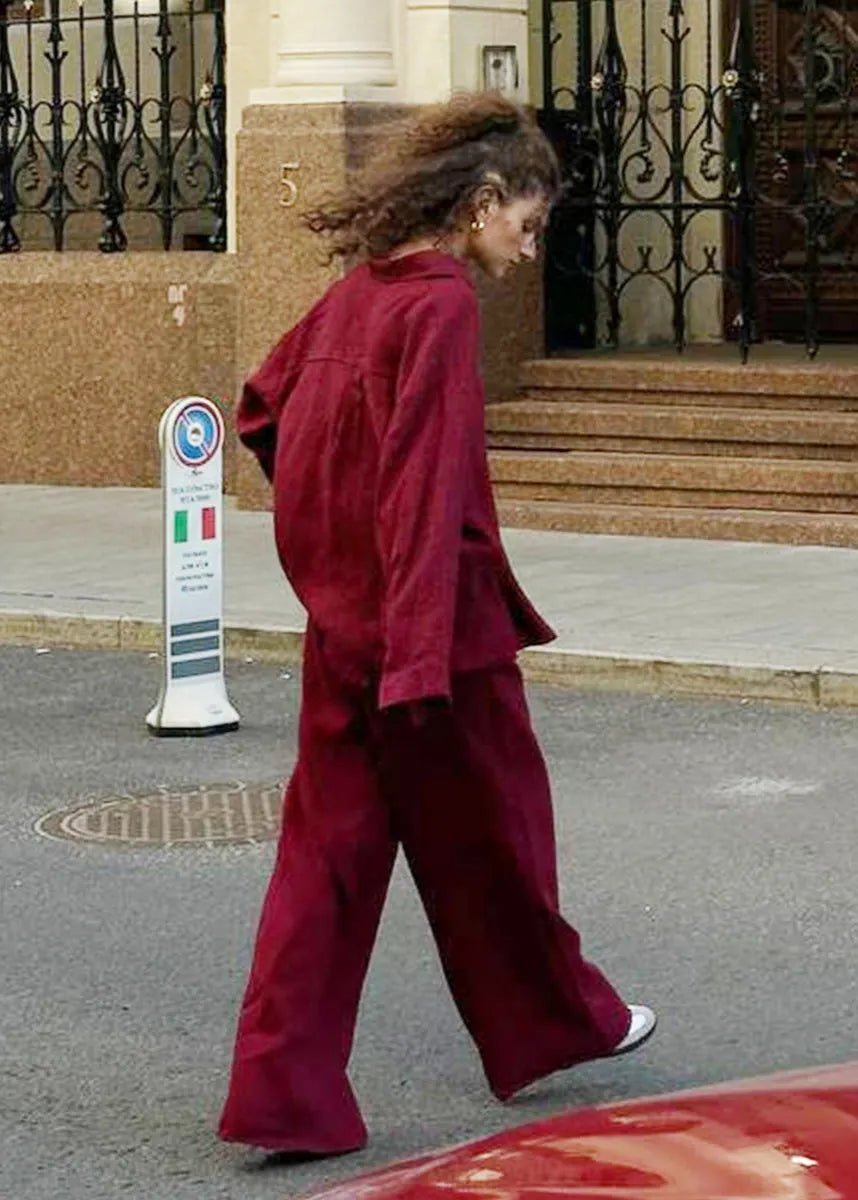 Bianca Relaxed Cotton Shirt & Wide-Leg Pants Set