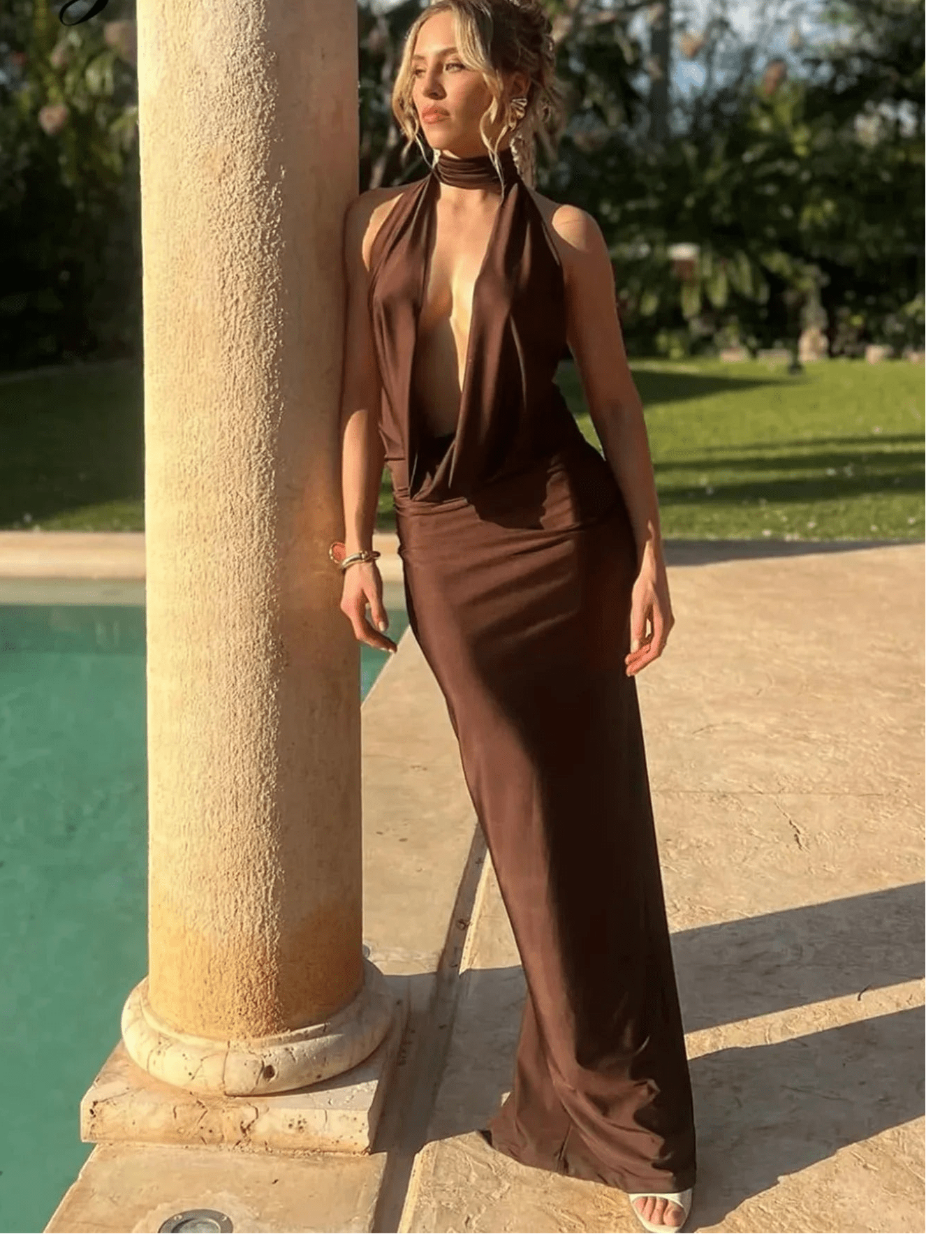 Bianca Sleeveless Backless Slit Maxi Dress