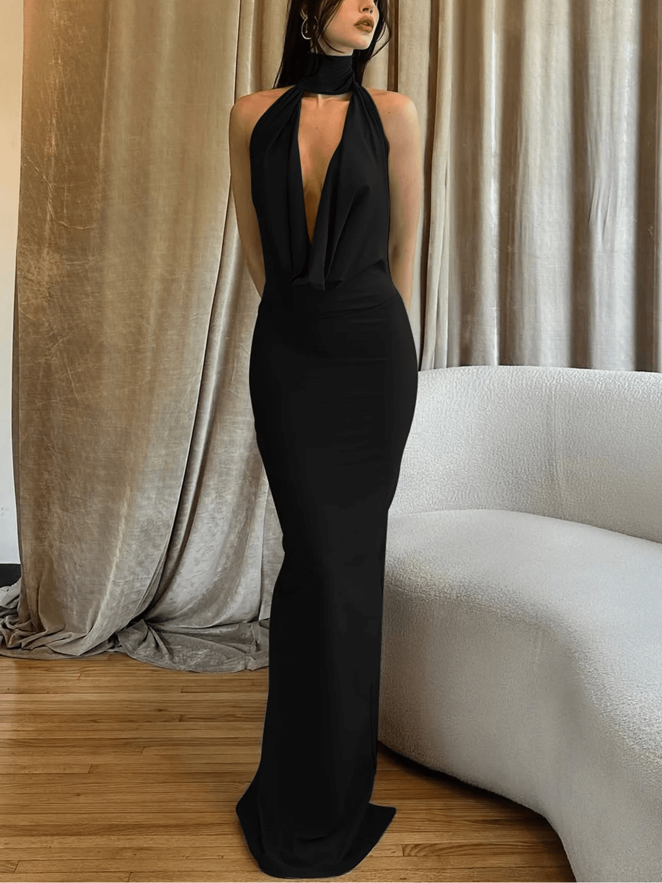 Bianca Sleeveless Backless Slit Maxi Dress