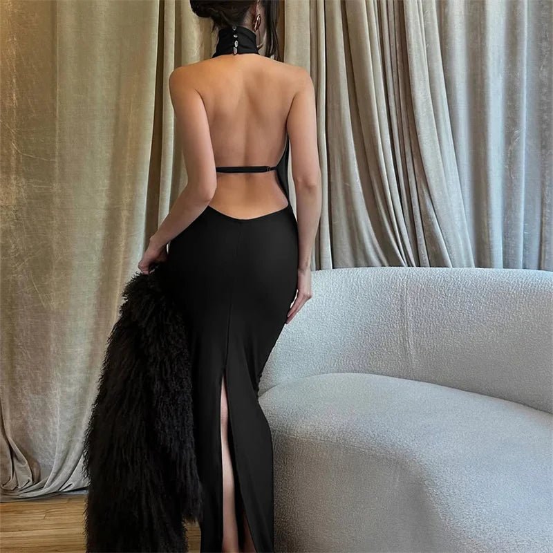 Bianca Sleeveless Backless Slit Maxi Dress