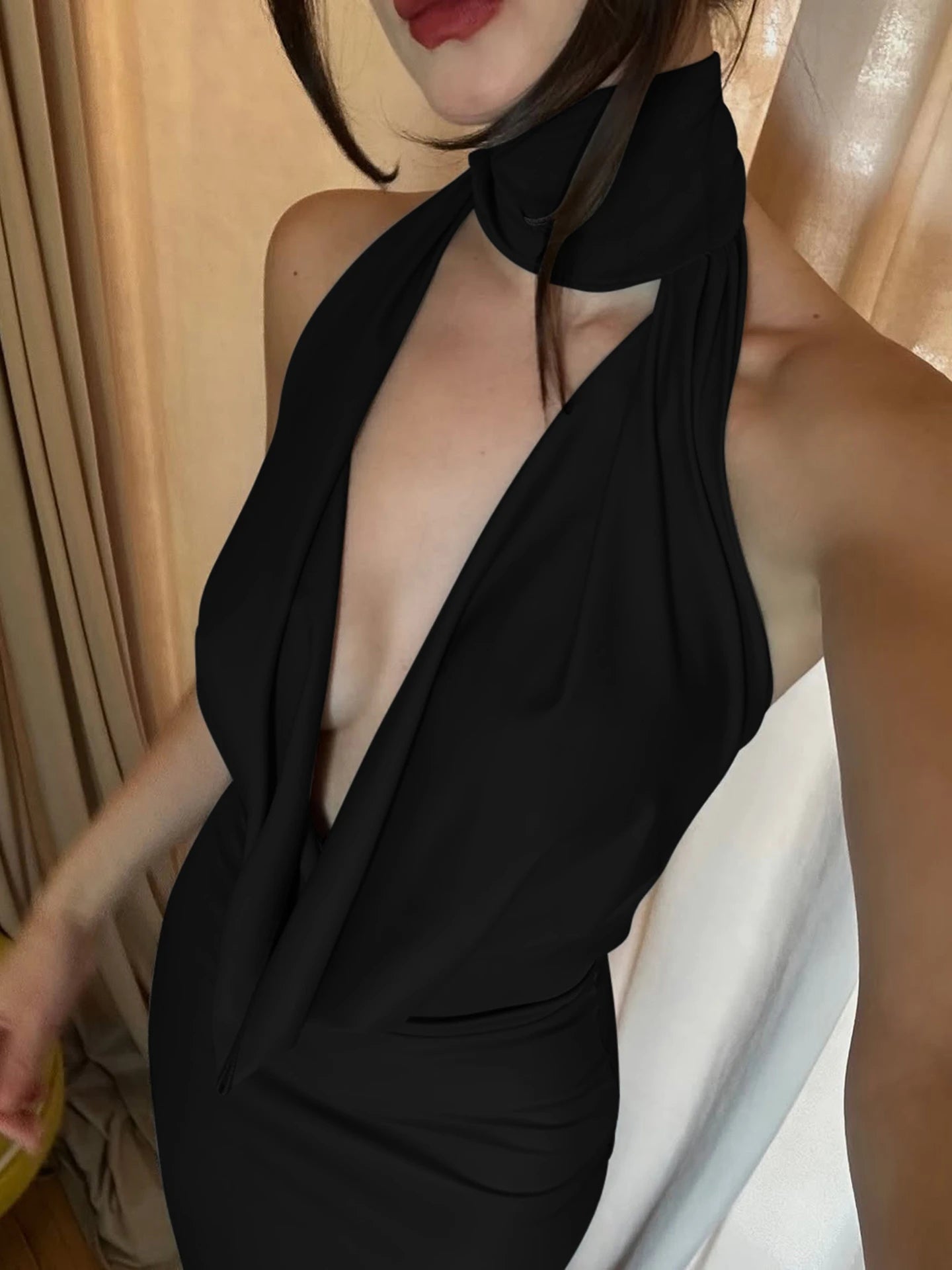 Bianca Sleeveless Backless Slit Maxi Dress