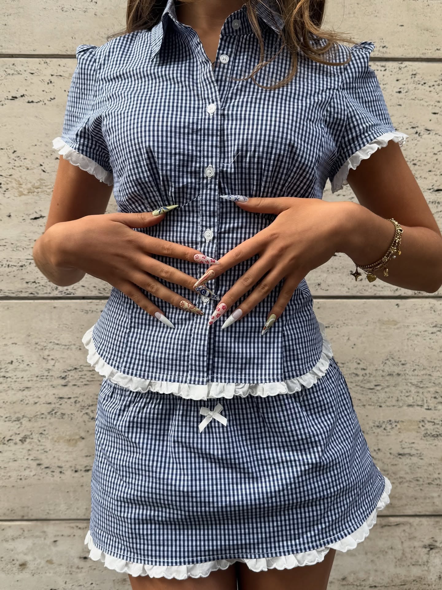 Brianna Cropped Slim-Fitting Skort Set