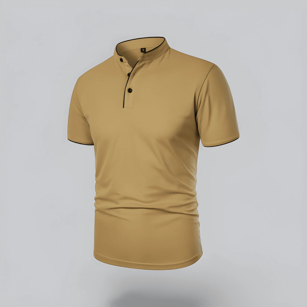 Casual Collection | Men's Polo Shirt with Grandad Collar & Tailored Fit | Stylish Comfort for Everyday Wear