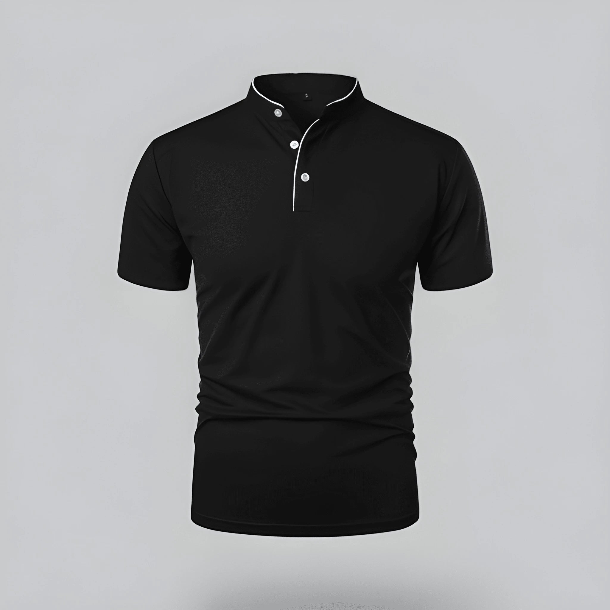 Casual Collection | Men's Polo Shirt with Grandad Collar & Tailored Fit | Stylish Comfort for Everyday Wear