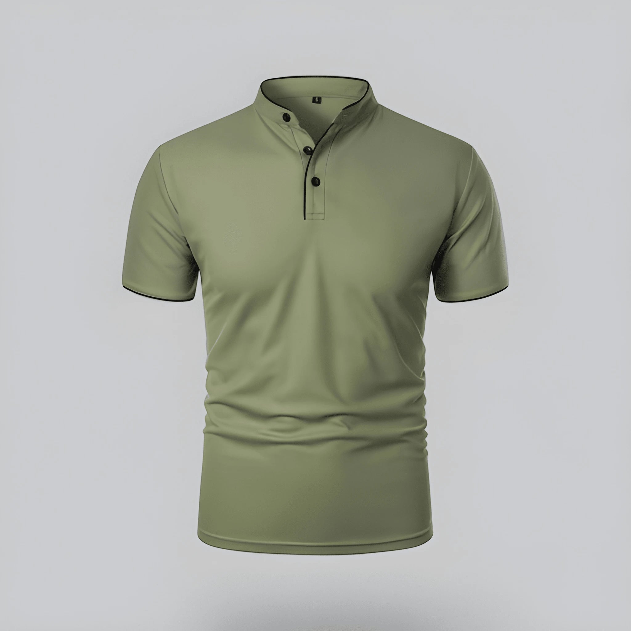 Casual Collection | Men's Polo Shirt with Grandad Collar & Tailored Fit | Stylish Comfort for Everyday Wear