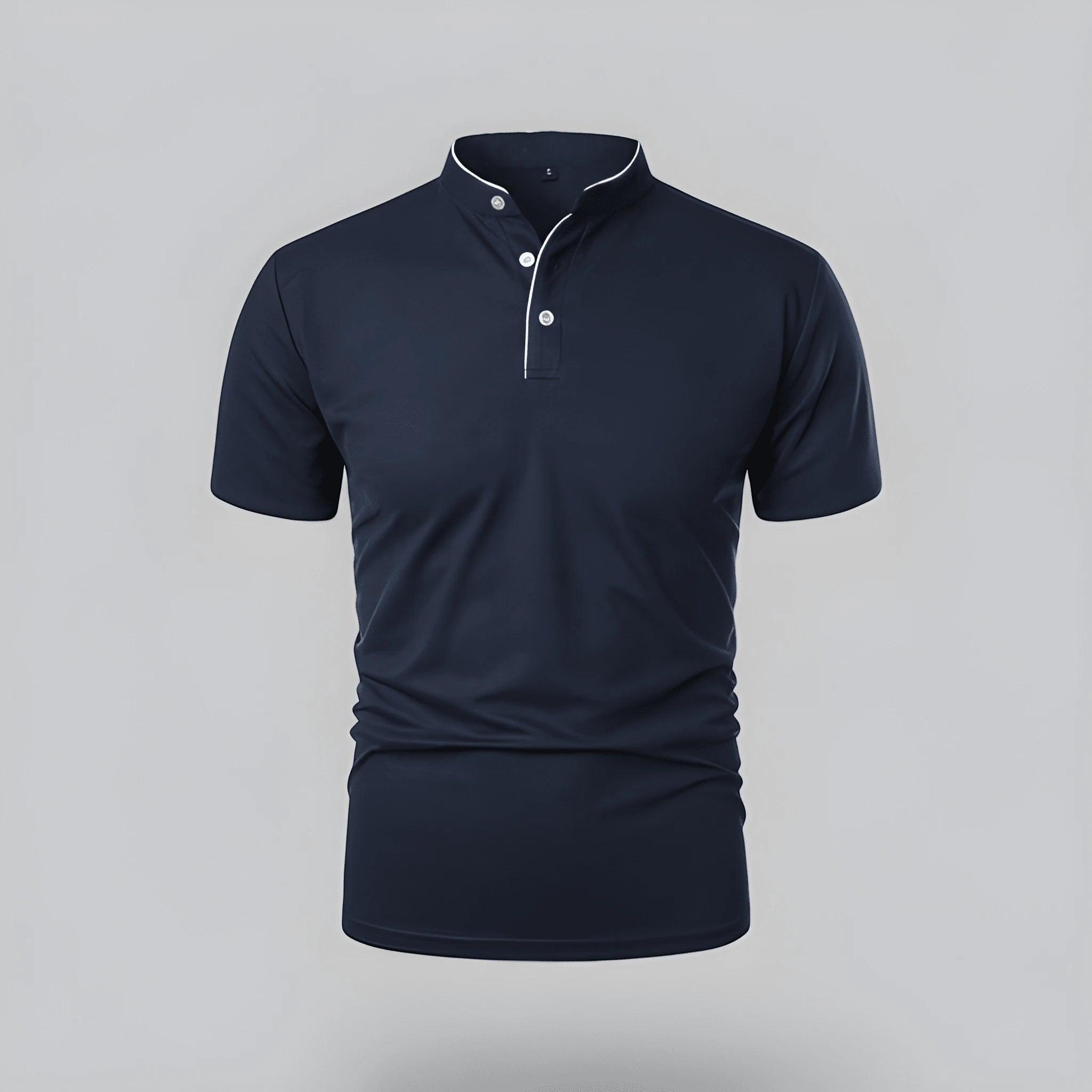 Casual Collection | Men's Polo Shirt with Grandad Collar & Tailored Fit | Stylish Comfort for Everyday Wear