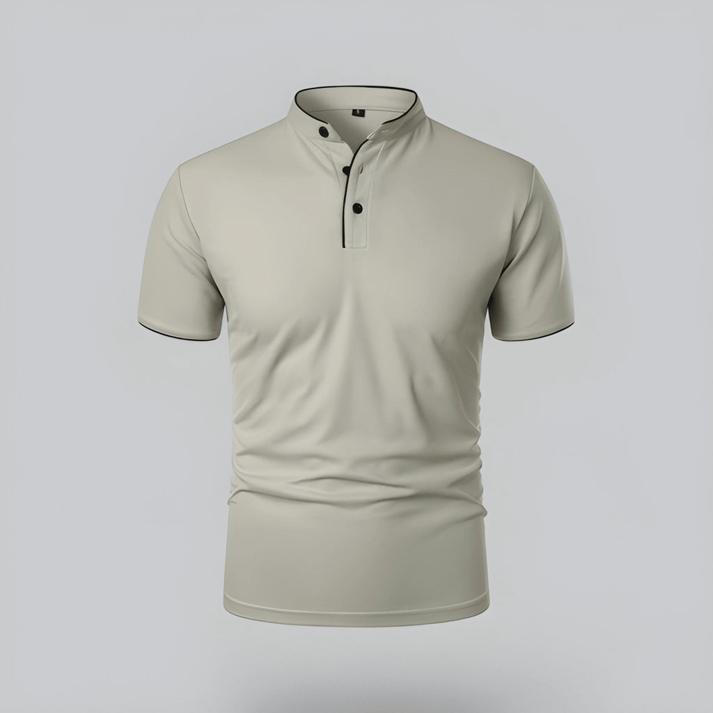Casual Collection | Men's Polo Shirt with Grandad Collar & Tailored Fit | Stylish Comfort for Everyday Wear