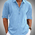 Casual Collection | Men's Shirt with Lightweight Camp Collar Design | Versatile Long Sleeve Style for Effortless Warm Weather