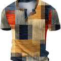 Casual Graphic Men's Shirt with Relaxed Grandad Collar | Stylish Design for Everyday Comfort