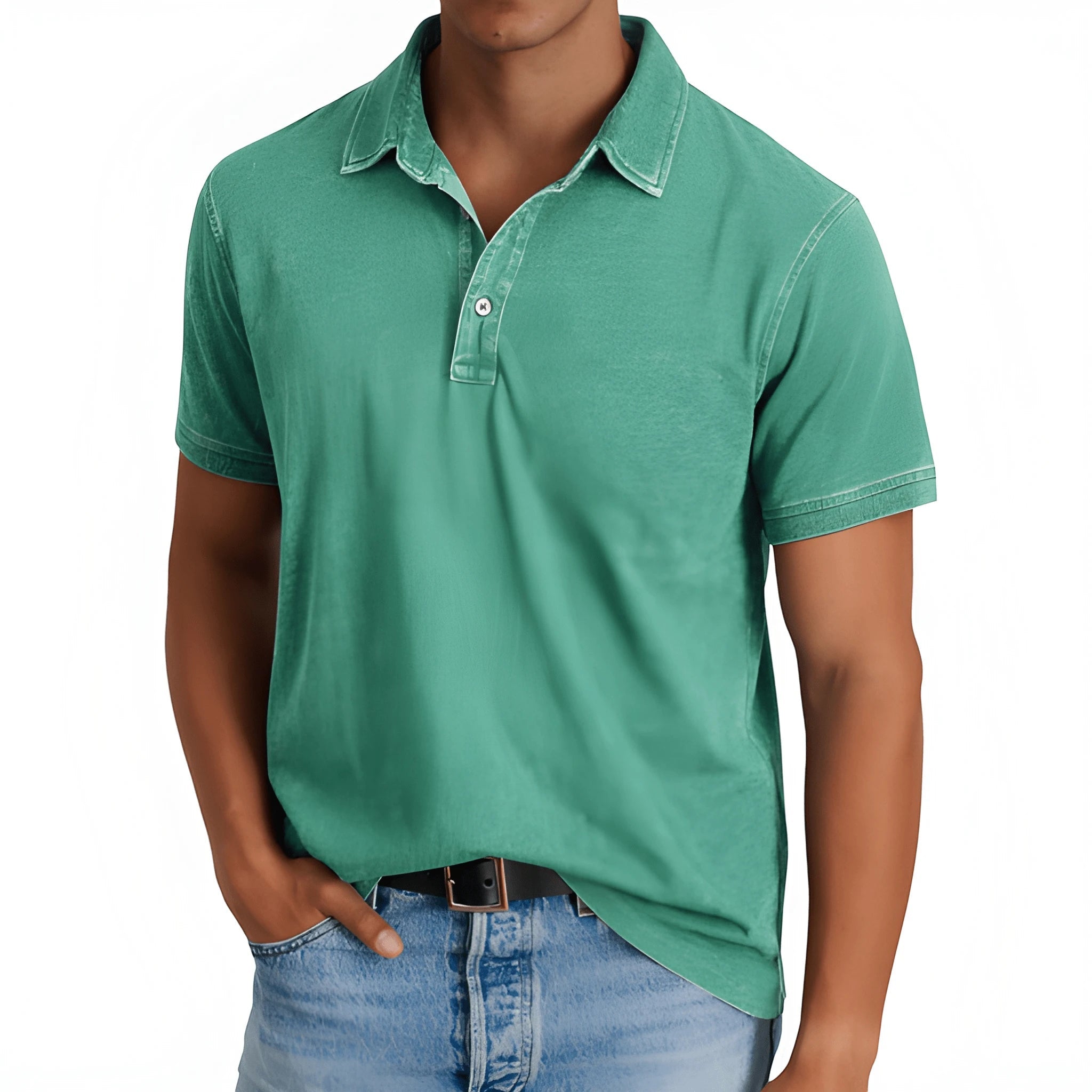 Casual Vintage Polo Shirt | Men's Polo Shirts with Camp Collar & Short Sleeves for Effortless Style