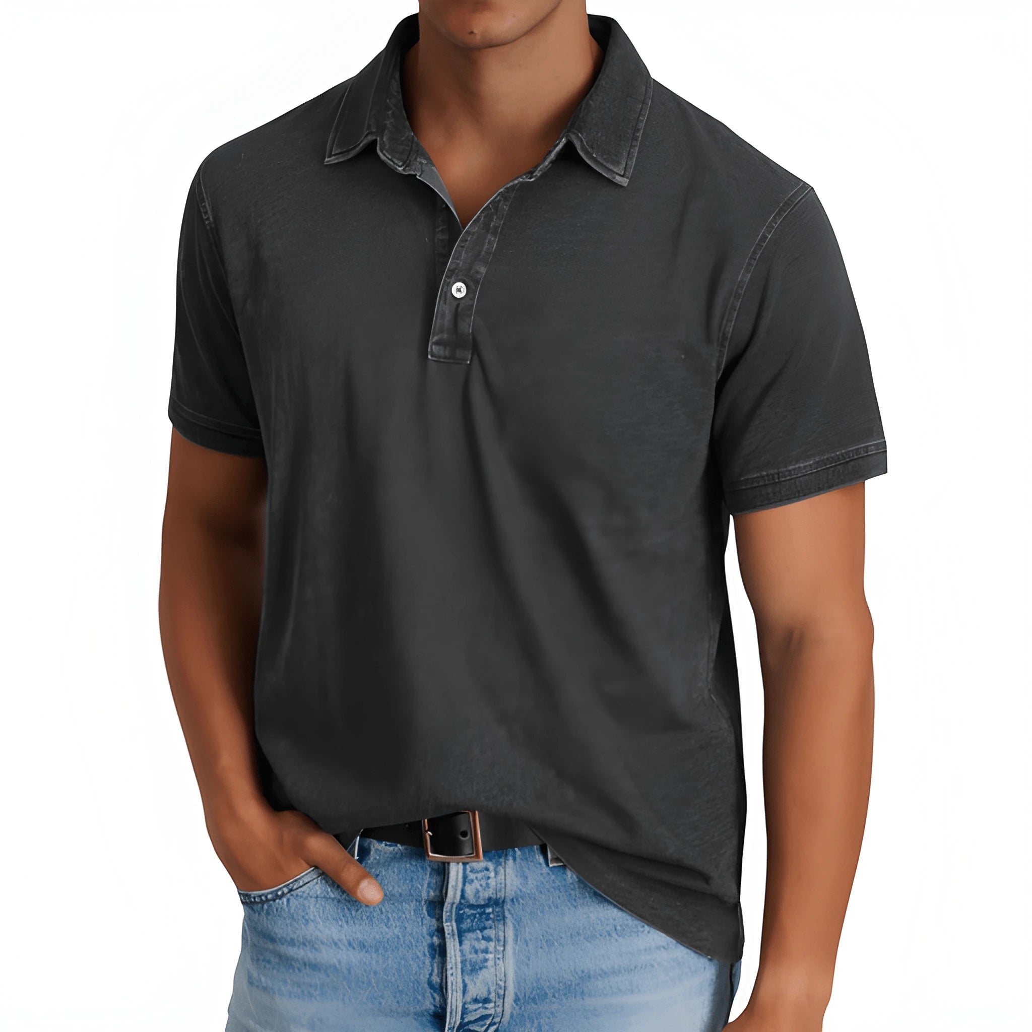 Casual Vintage Polo Shirt | Men's Polo Shirts with Camp Collar & Short Sleeves for Effortless Style