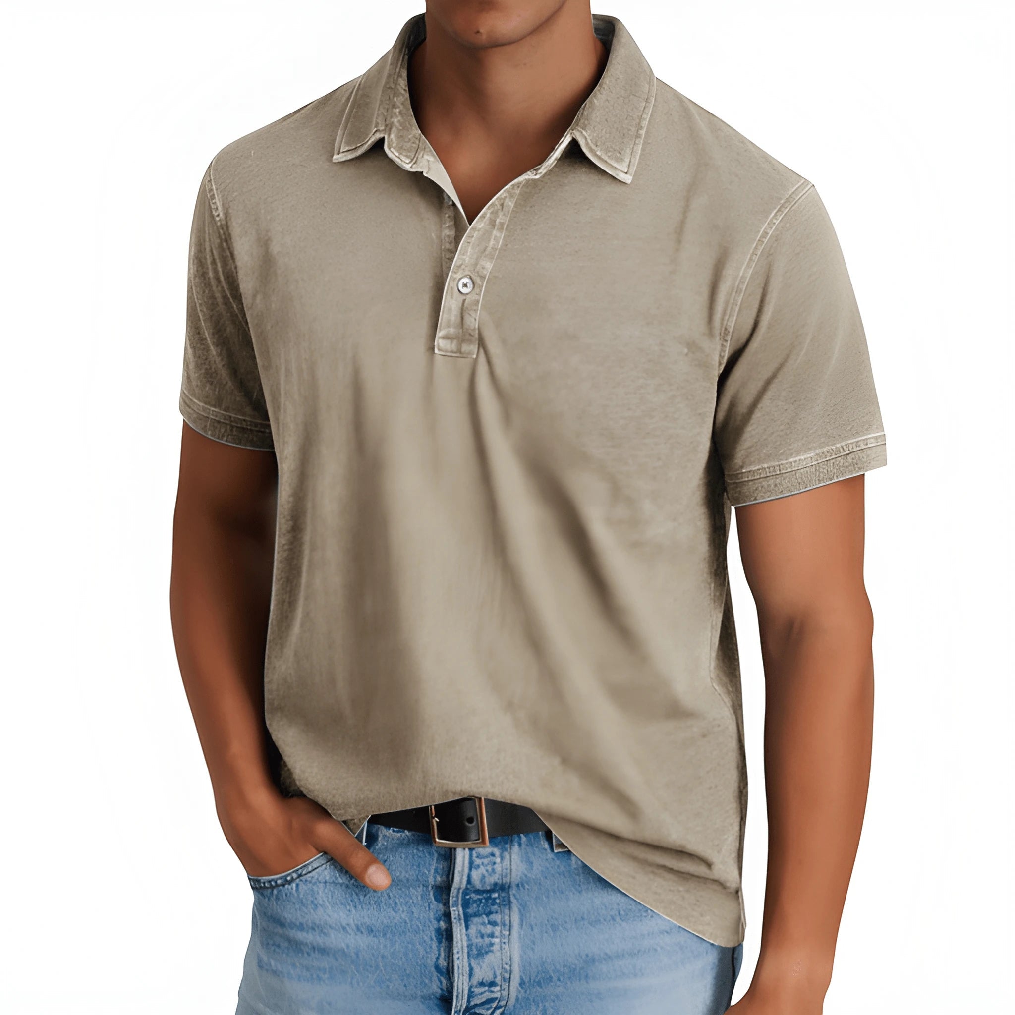 Casual Vintage Polo Shirt | Men's Polo Shirts with Camp Collar & Short Sleeves for Effortless Style