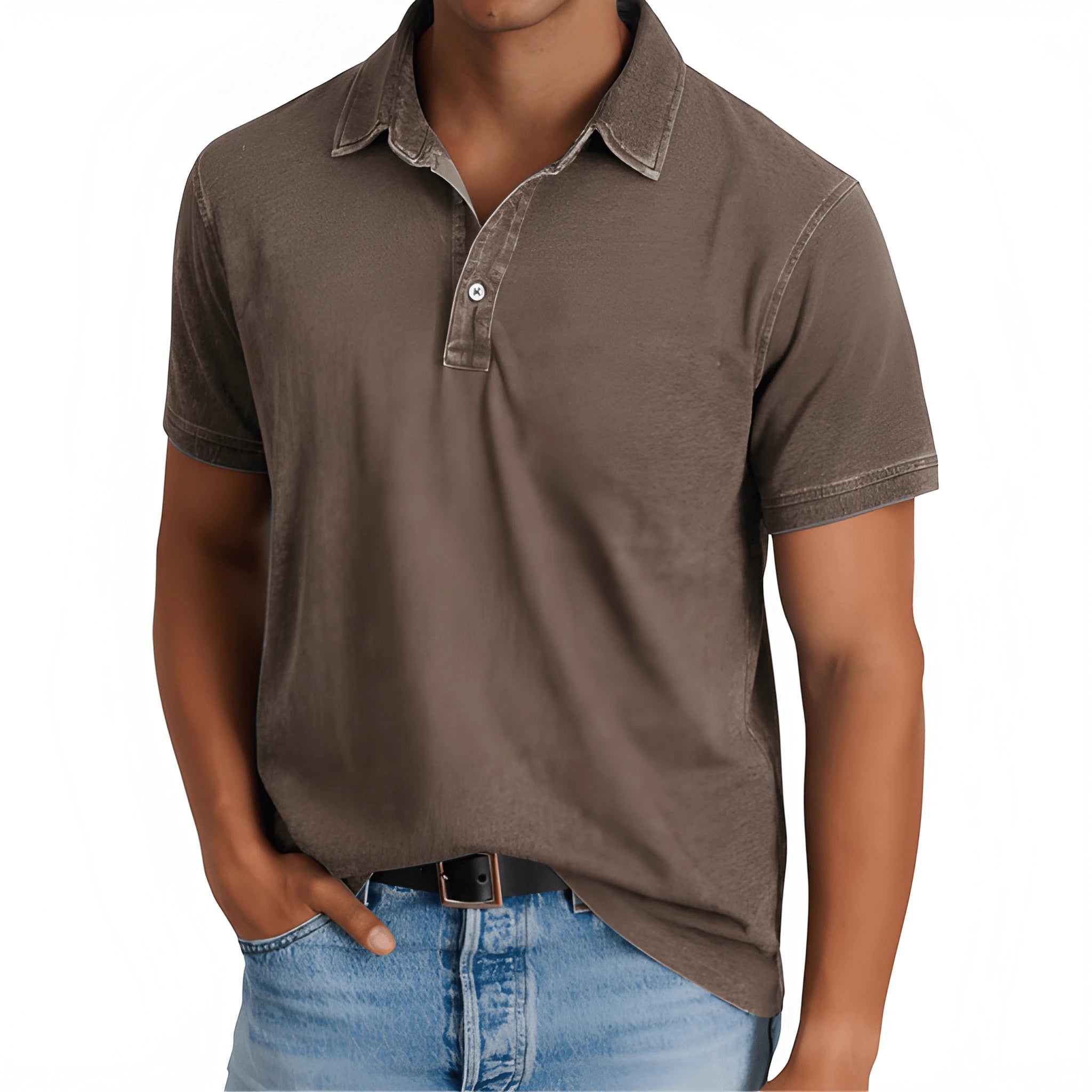Casual Vintage Polo Shirt | Men's Polo Shirts with Camp Collar & Short Sleeves for Effortless Style