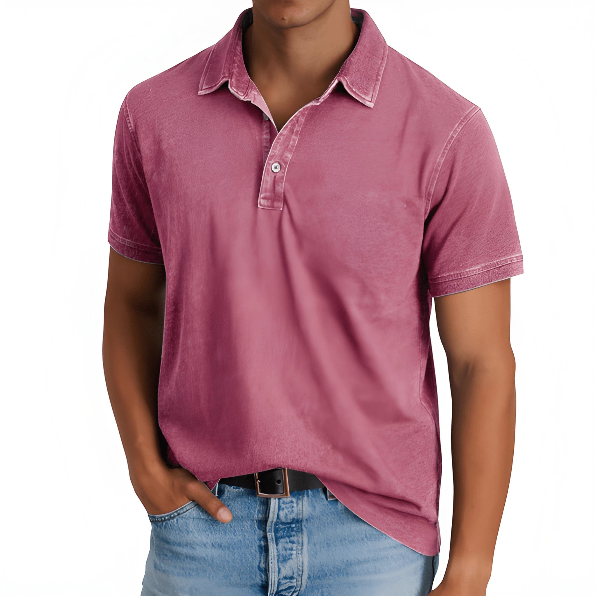 Casual Vintage Polo Shirt | Men's Polo Shirts with Camp Collar & Short Sleeves for Effortless Style