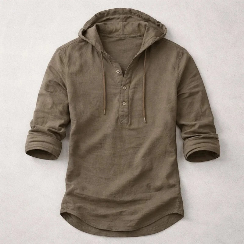 Casual Vintage | Men's Shirt with Adjustable Hood - Lightweight Comfort for All-Day Wear