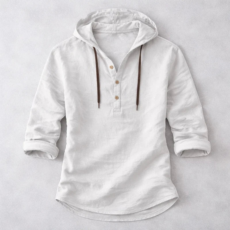 Casual Vintage | Men's Shirt with Adjustable Hood - Lightweight Comfort for All-Day Wear