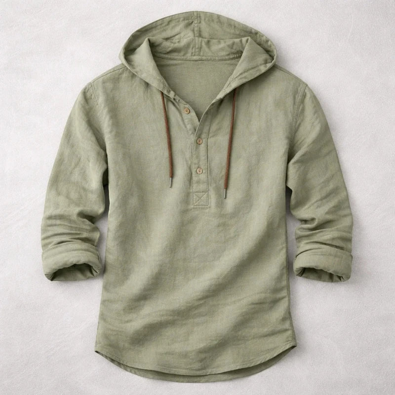 Casual Vintage | Men's Shirt with Adjustable Hood - Lightweight Comfort for All-Day Wear